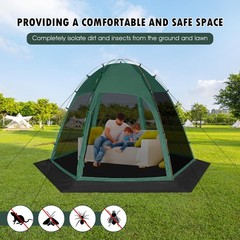 Screen Tent with Removable Floor, 10’x10′ Six-Sided Gazebos with Mosquito Net…