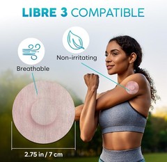 Easy-Apply Beige Sensor Covers for Freestyle Libre 3 – 20 Patches for Sports Use