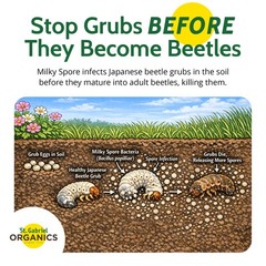 St. Gabriel Organics Milky Spore Japanese Beetle Control Powder, 40oz, 4 Pack