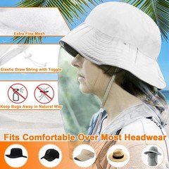 Mosquito Head Net, Face Neck Fly Netting Hood from Bugs Gnats Noseeums Screen…