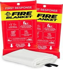 2 Pack Mart Cobra Fire Blanket for Home and Kitchen Safety Fiberglass 40” x 40”