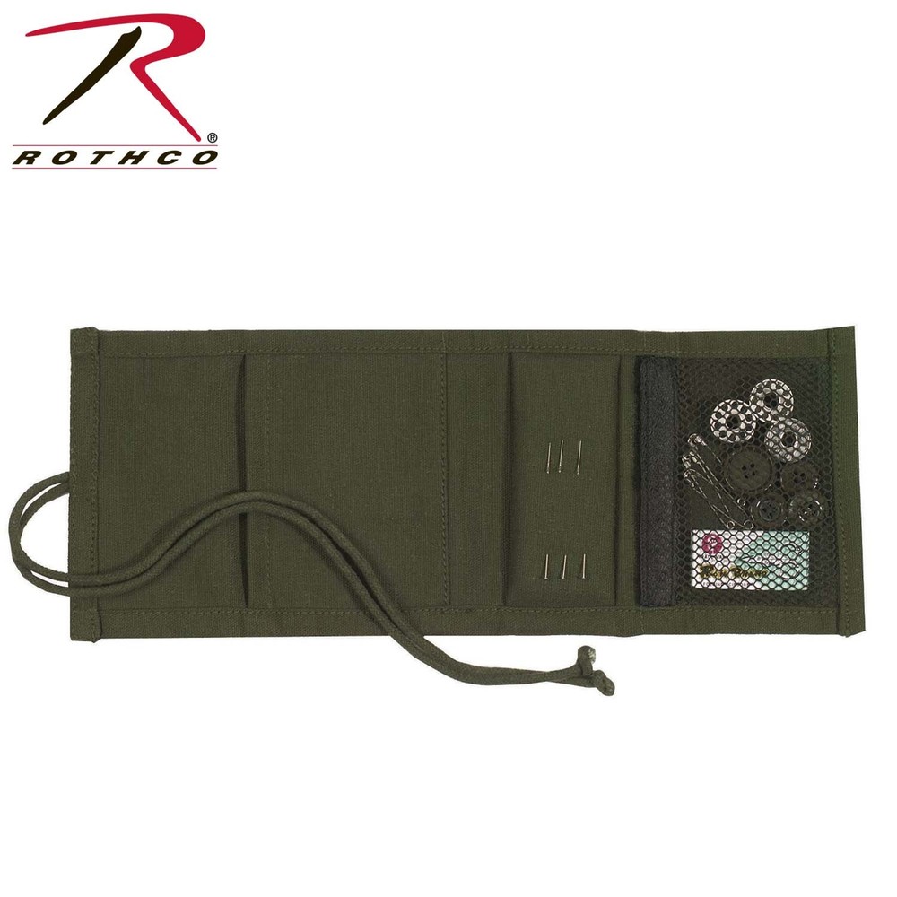 Rothco Sewing Kit with Canvas Pouch, Olive Drab 1123