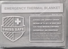 2 PACK! Swiss Safe Emergency Mylar Thermal Blankets Water & Windproof 52” x 82”