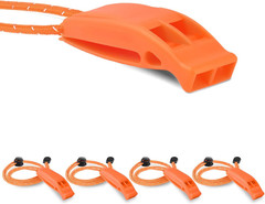 4 Pack Emergency Whistles, Loud Shrill Safety Whistle 4pcs Orange