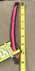 Bison Design S3 Paracord Survival Bracelet *8-12ft Hand Braided *Pink/Black *NEW