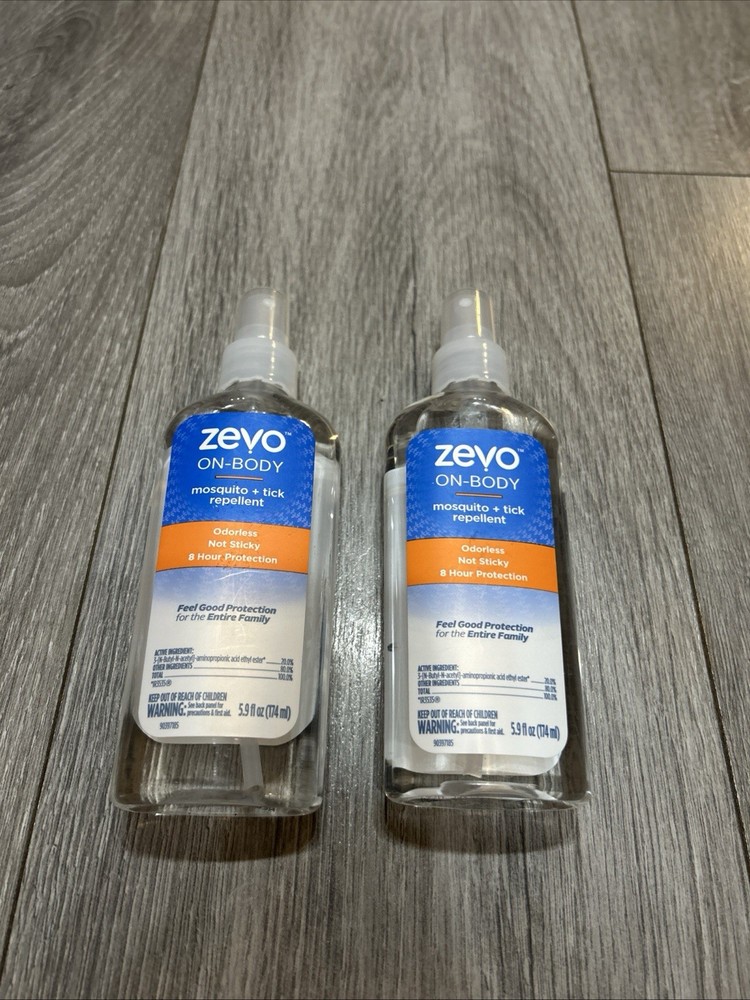 Pack Of 2- Zevo On Body Mosquito and Tick Repellent Bug Spray Pump Spray