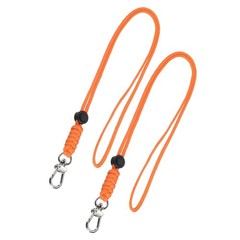 2Pcs 19″ Orange Paracord Lanyard Keychain Cord for Badge Holder