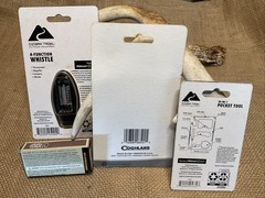 OzarkTrail 4 Function Whistle Compass Magnifier Thermometer+UCO R1 SURVIVAL KIT