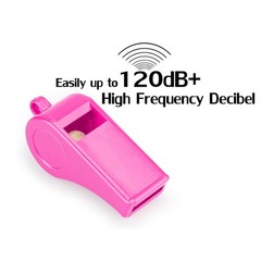 Hipat Loud Sports Whistle with Lanyard – High-Pitched Pink Plastic