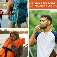 Emergency Whistle 2 Pack Double Tube Pealess Loud Safety Survival Boating Kayak