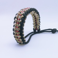 1 Pcs Paracord Bracelet with Black and Camo Color Cobra Weave Style 8 «-10»