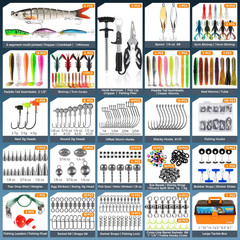 PLUSINNO Large 4-Layer Tackle Box with 14.5″ x 8.3″ x 8.1″, Orange