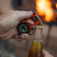 Flint Clip-On Survival Watch – Outdoor Tool W/ Flint Fire Starter LED Flashlight