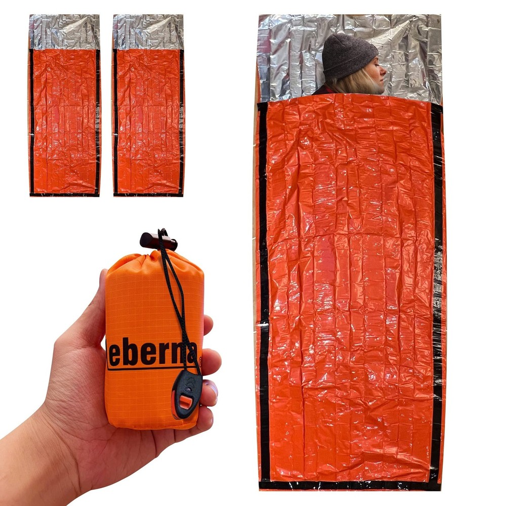 Leberna Emergency Sleeping Bag Survival 2 Pack | 2 Bags, Silver