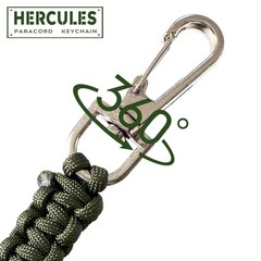 HERCULES Paracord Keychain Set of 2 Lanyard Rope with Aluminum Clip