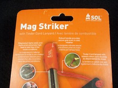 New SOL Mag Striker Survival Flint Fire Starter Camping Hiking Bottle Opener