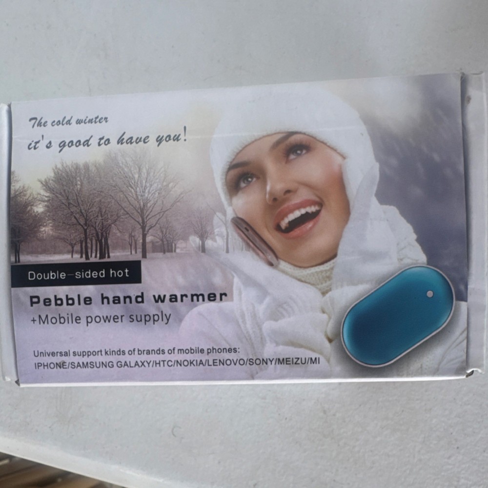 Double-sided Electric Hand Warmer Rechargeable Mobile Power Supply Blue