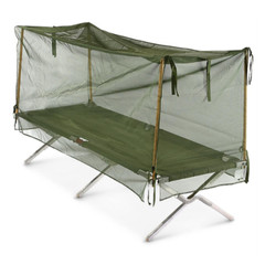 US Military Surplus Mosquito Net with 4 Poles 6 Hanging Loops New
