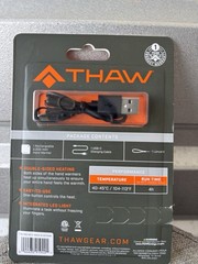 THAW 2K Rechargeable Hand Warmer, Double-Sided Heating, LED Light, 4H, 104-113°F