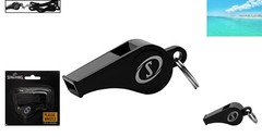 Classic Black Sports Whistle with Lanyard – Perfect for All Sports Officials