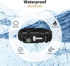 Compass Bracelet With Flint Seven Core Paracord Bracelet Inginiter Outdoor Tool
