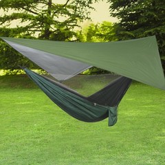 Azarxis Hammock Camping Tarp Rain Fly, Waterproof 7.55 x 4.59 ft, #01 Green