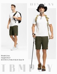 TBMPOY Men’s 7″ Hiking Running Shorts with Pockets Medium, A4-armygreen