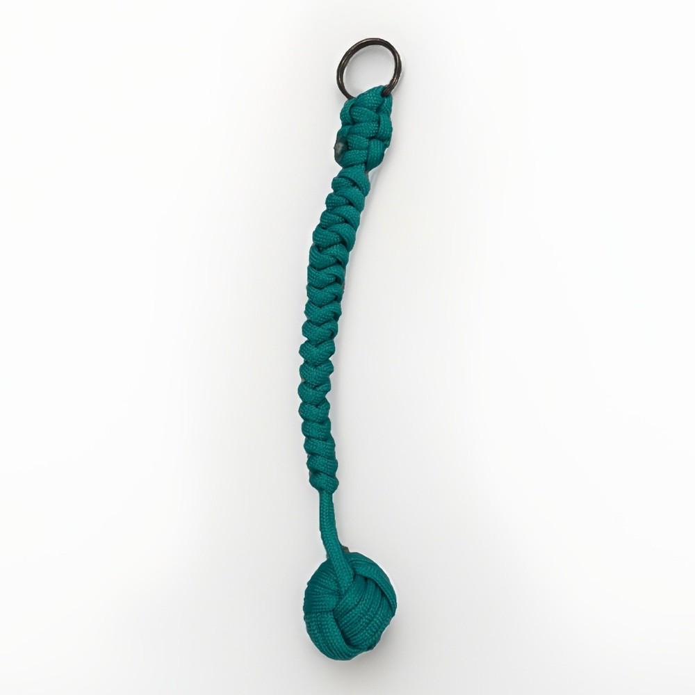 High Quality U.S.A. Teal Monkey Fist Paracord Keychain