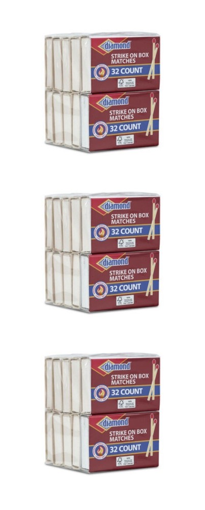 Diamond Strike On Box Matches FSC Certified 100% Wood, 32 ct/30 Pack (Total 960)