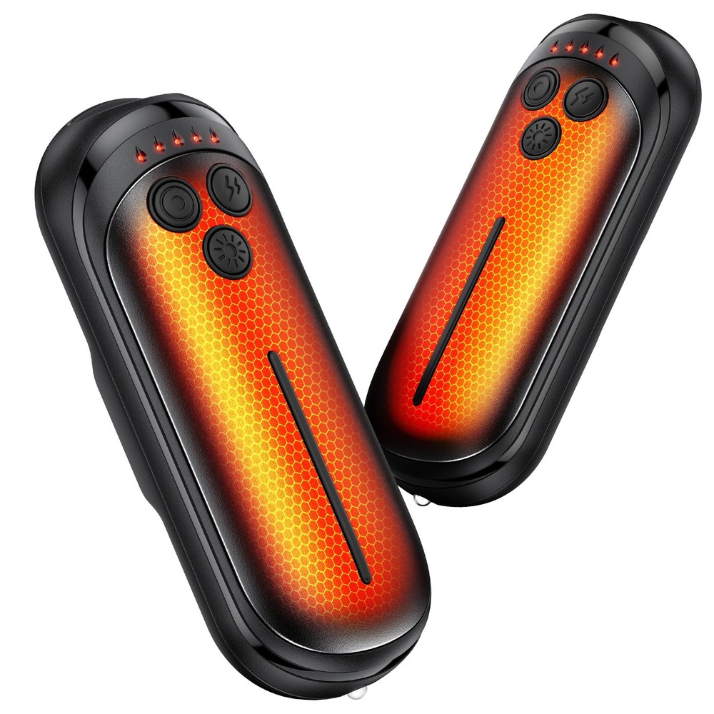 DeeKom Rechargeable Hand Warmers 2 Pack, Rapid Heating Within 3 Seconds Black