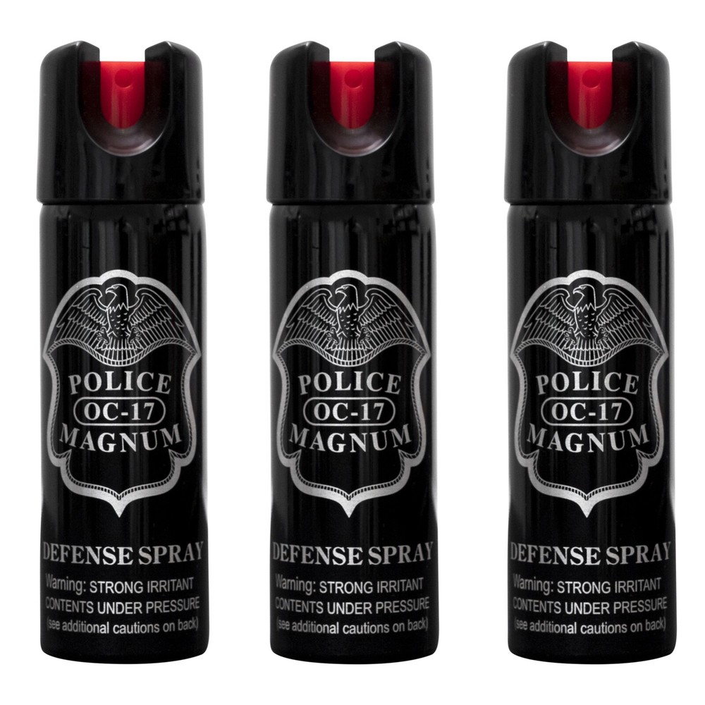 3 pack POLICE MAGNUM 3oz Safety Lock pepper spray Defense Security Protection
