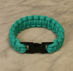 Teal Cobra Paracord Bracelet with Metal Buckle