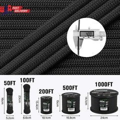Paracord Rope 750 Lb 100Ft 5/32″ Parachute Cord 4MM 12-Strand Para Cord – Heavy