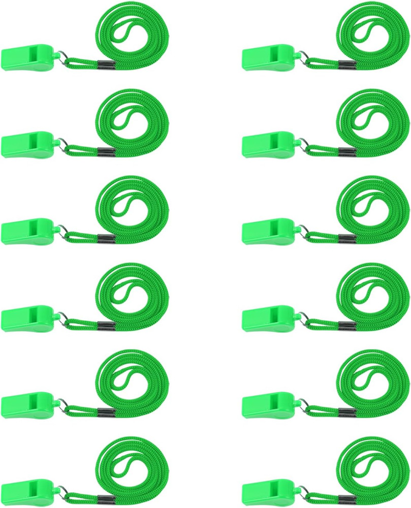 Emergency Plastic Whistles with Lanyard, Loud Crisp Sound, 12 Packs Plastic Whis
