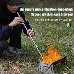 Outdoor Survival Portable Fire Blow Pipe, Retractable Camping Blow Tube, Fire St