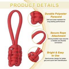 12Pcs Reflective Paracord Zipper Pull, 85 mm Length for Backpacks, Red