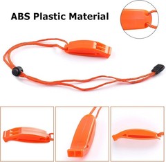 6PCS Safety Survival Whistles with Adjustable Reflective orange