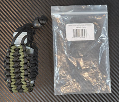 Paracord Survival Hand Sanitizer Bottle Holder Keychain Black and Green