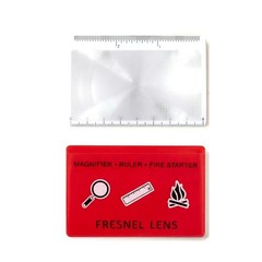 3 Pc Bundle Fresnel Lens Credit Card Firestarter RED Protective Sleeve
