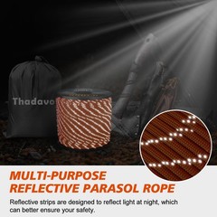 Thadavo Reflective Paracord Rope 850Ib, 50/100/200/500/1000ft 500FT, Orange