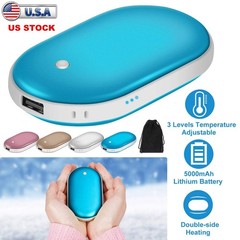 Portable Hand Warmer 5000mAh Power Bank Rechargeable Pocket Warmer Double-Sided