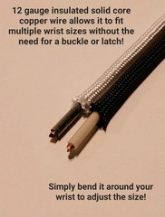 8″ Paracord Bracelet With Copper Wire Core – 4 Pack – Blue & White