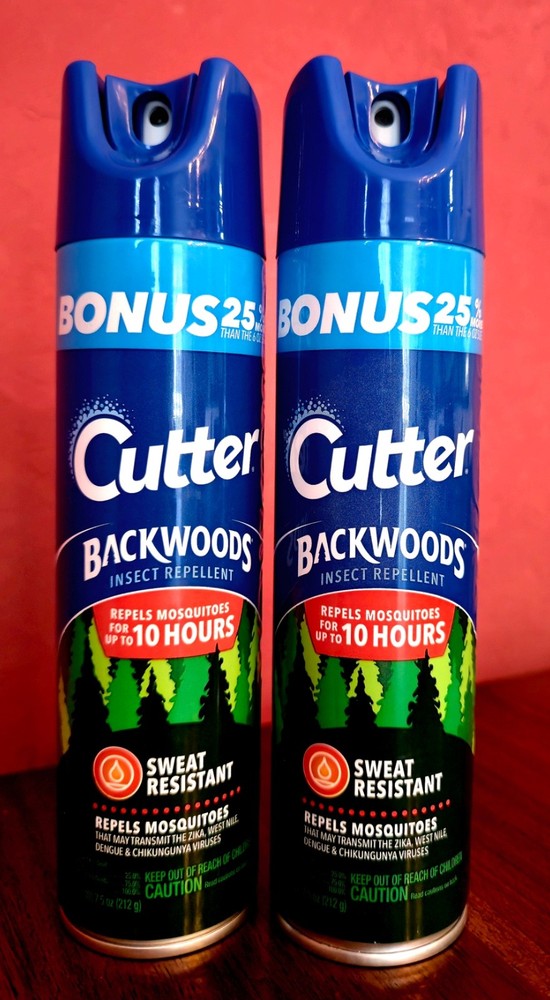 Lot of 2 Cutter Backwoods Insect Repellent Repels Mosquitoes BONUS Size 7.5oz!