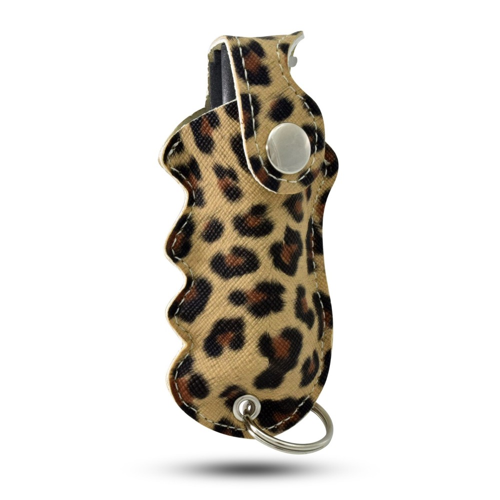 Pepper Defense Maximum Strength Pepper Spray Leopard Finger Grip Holster
