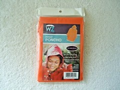 » NIP » Weather Zone One Size Fits All Orange Adult Poncho » GREAT ITEM «