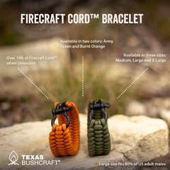 Survival Paracord Bracelet Bow Shackle Wax Tinder Fishing Line Camping Emergency