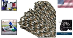 Type III 550lb nylon paracord 25 ft 4mm solid, camo, reflective colors outdoo…