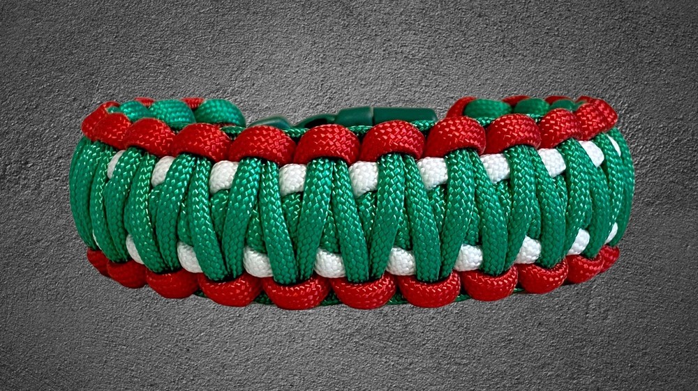 MEXICO Paracord Survival King Cobra Weave Standard Bracelet USA Made WORLD CUP