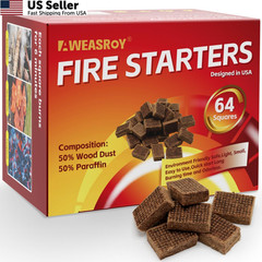 Fire Starter Squares 64 – Starters for Fireplace,Chimney,BBQ Brown-64