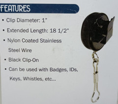 SE Retractable Clip-On Pull Reel. Extends 18.5″.